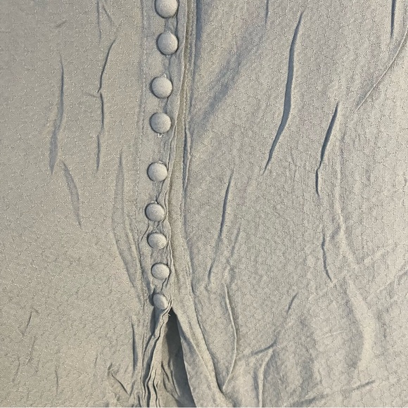 Cute buttons slit light flowing Blue Maxi Skirt - Picture 4 of 6